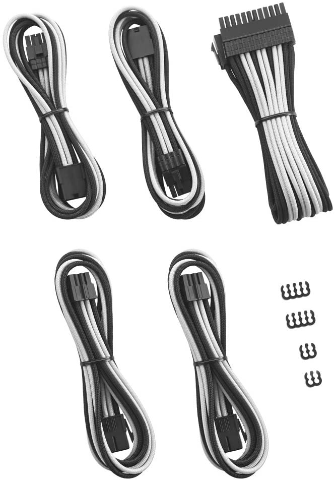 CableMod PRO ModFlex Cable Extension Kit - 8+8 Series - Black/White [CM-PCAB-BKIT-88KKW-3PK-R]