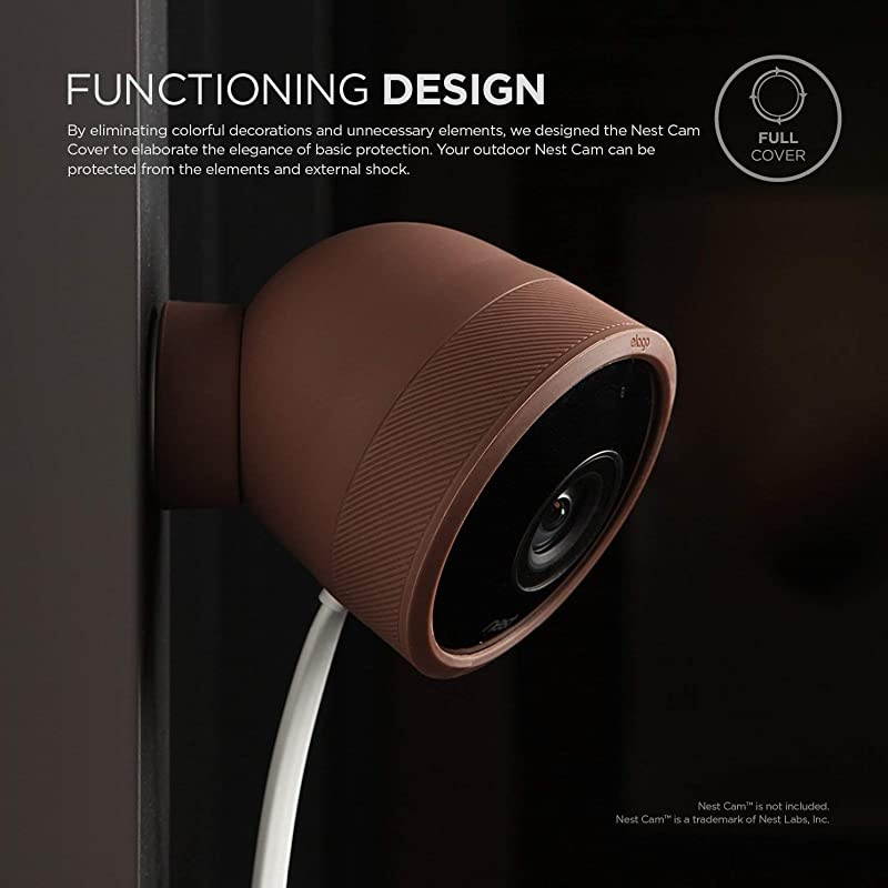 Google Nest Cam Outdoor Cover (Dark Brown, 3Pcs) - Full Package, All Weather Protection, Adapter Cover Included, Easy Installation