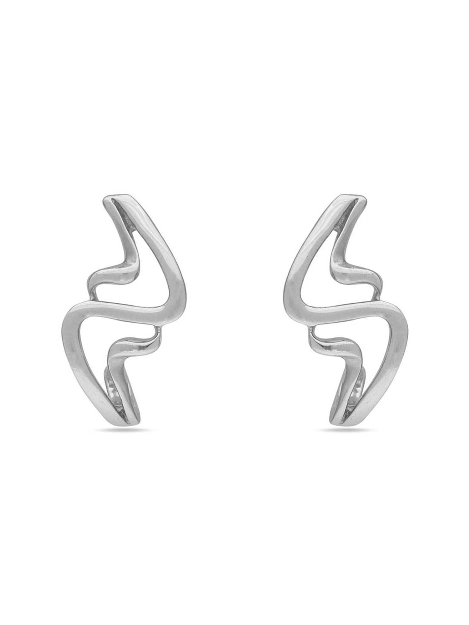 C.Krishniah Chetty Classic 950 Platinum Stud Earrings