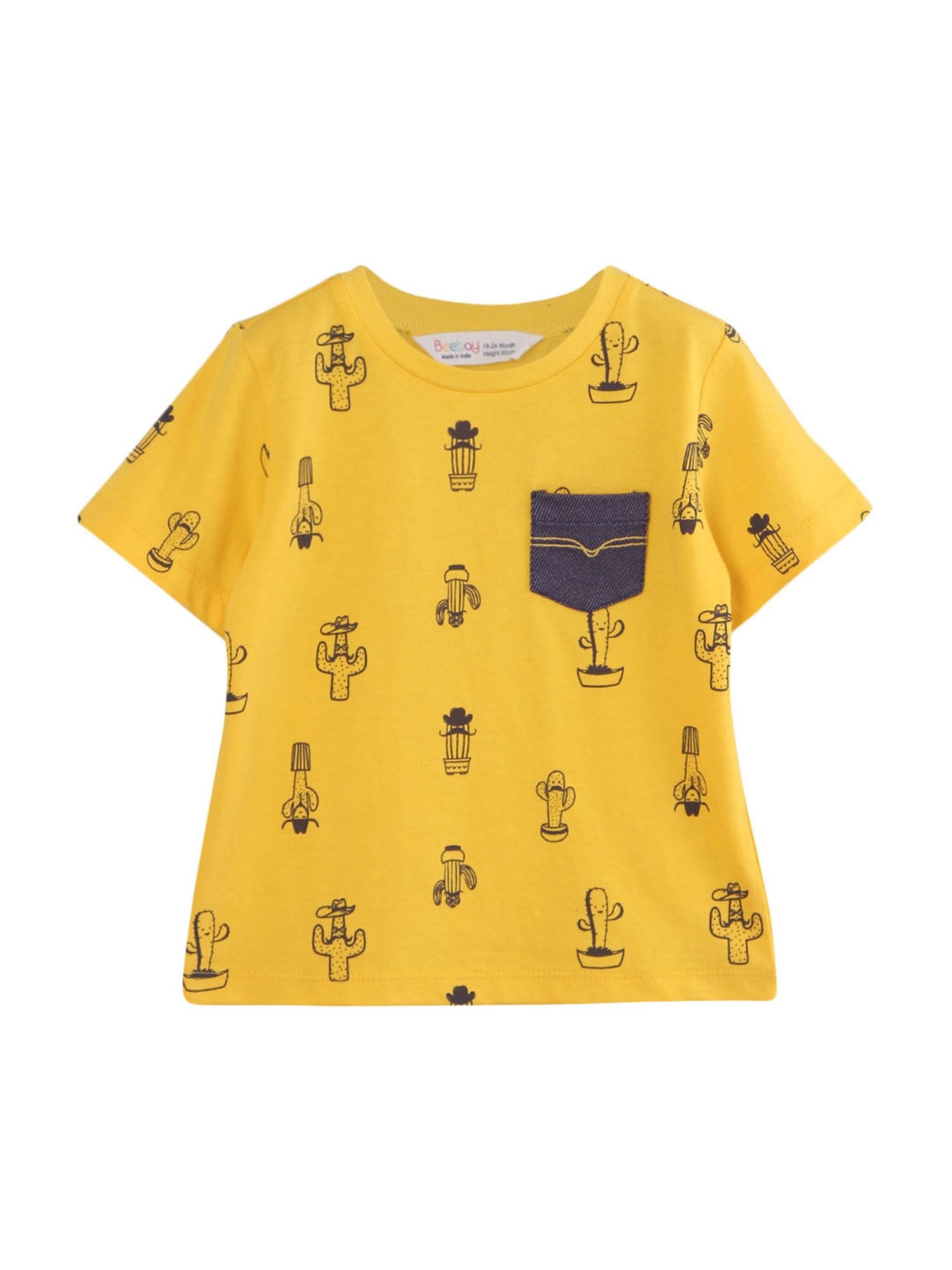 Beebay Kids Yellow Printed T-Shirt