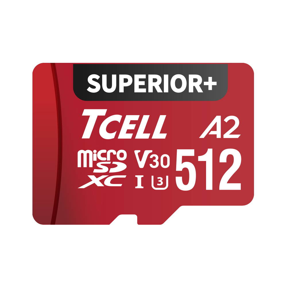 TCELL SUPERIOR+ 256GB microSDXC A2 USH-I U3 V30 Read 100MB/s Write 85MB/s Full HD & 4K UHD Memory Card With Adapter