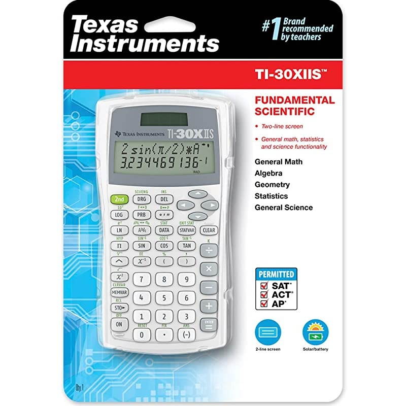 TI-30XIIS Scientific Calculator, White