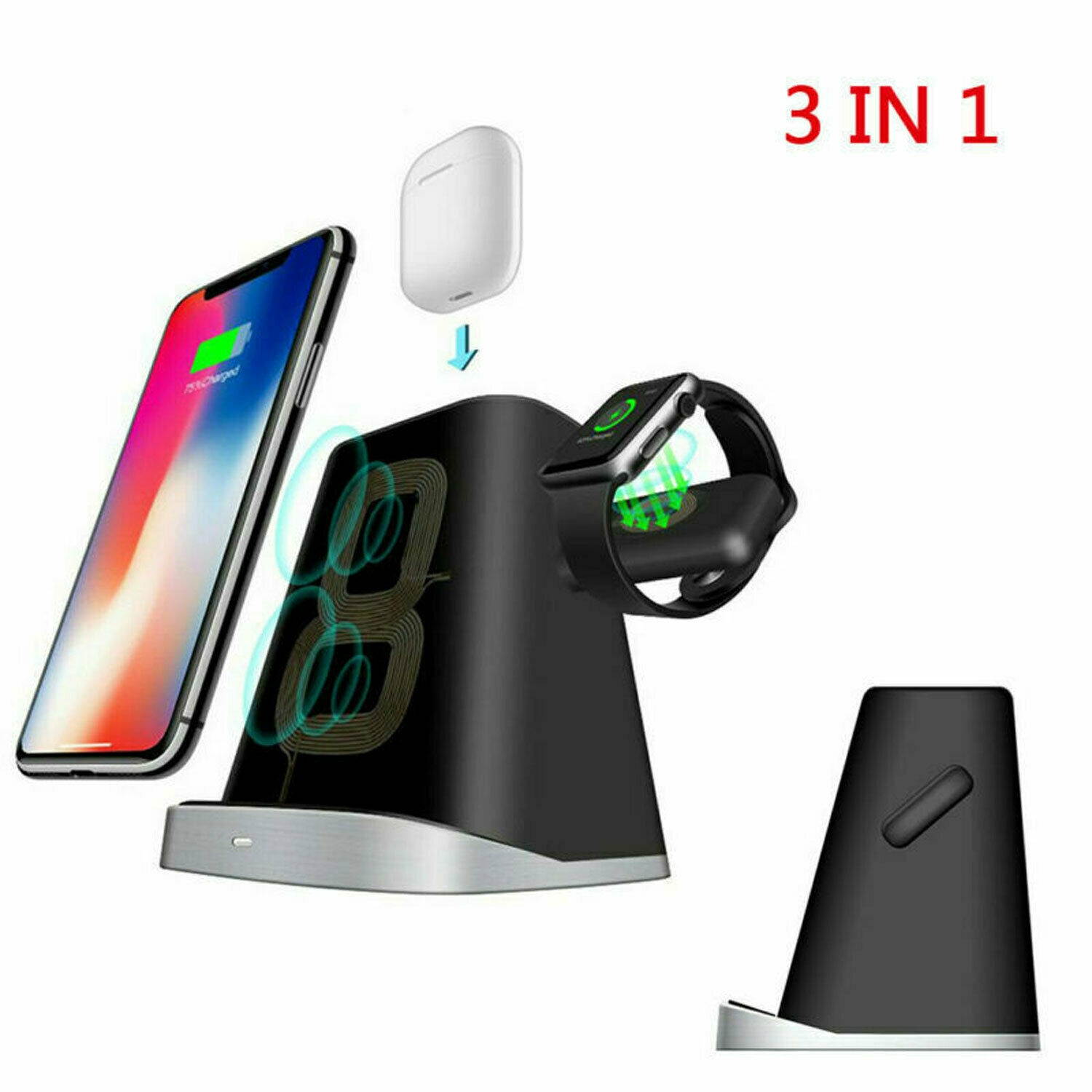 Wireless Charger Charging Dock For iPhone X XS Max XR 8 Plus Airpods  Watch