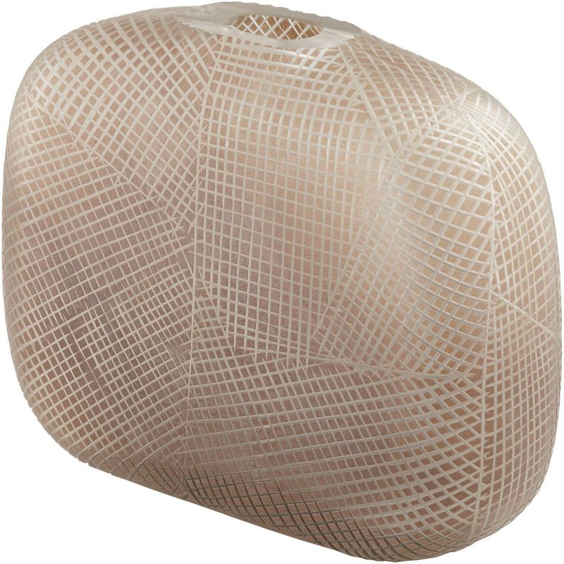 Studio 55D Hovea 11" Wide Matte Brown Cross Hatch Glass Vase