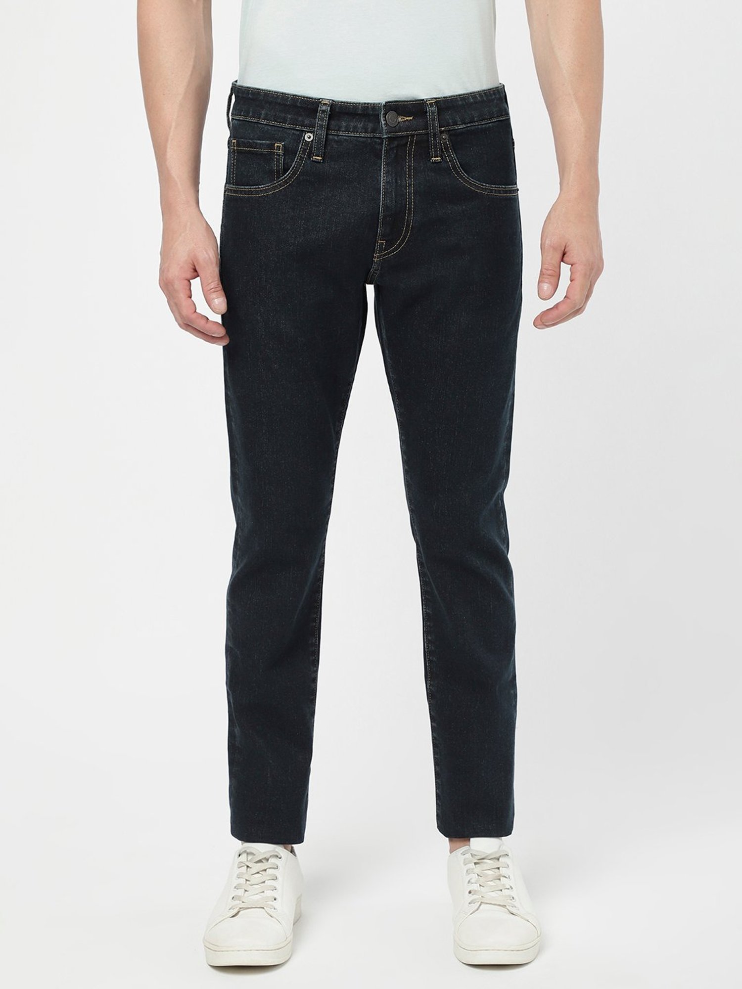 Passion Dark Blue Regular Fit Lightly Washed Jeans