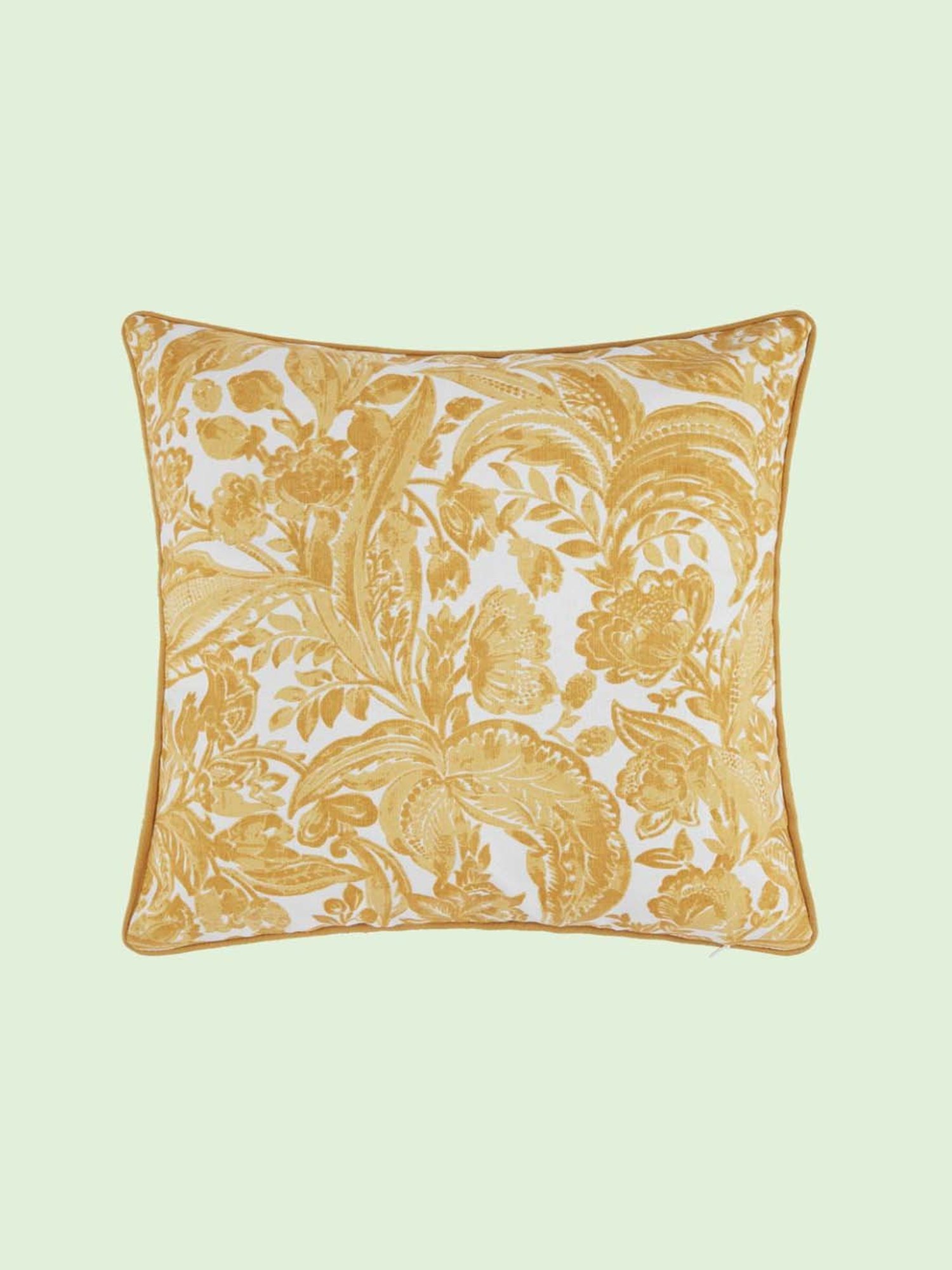 Living Scapes by Pantaloons Yellow Cotton Cushion Cover