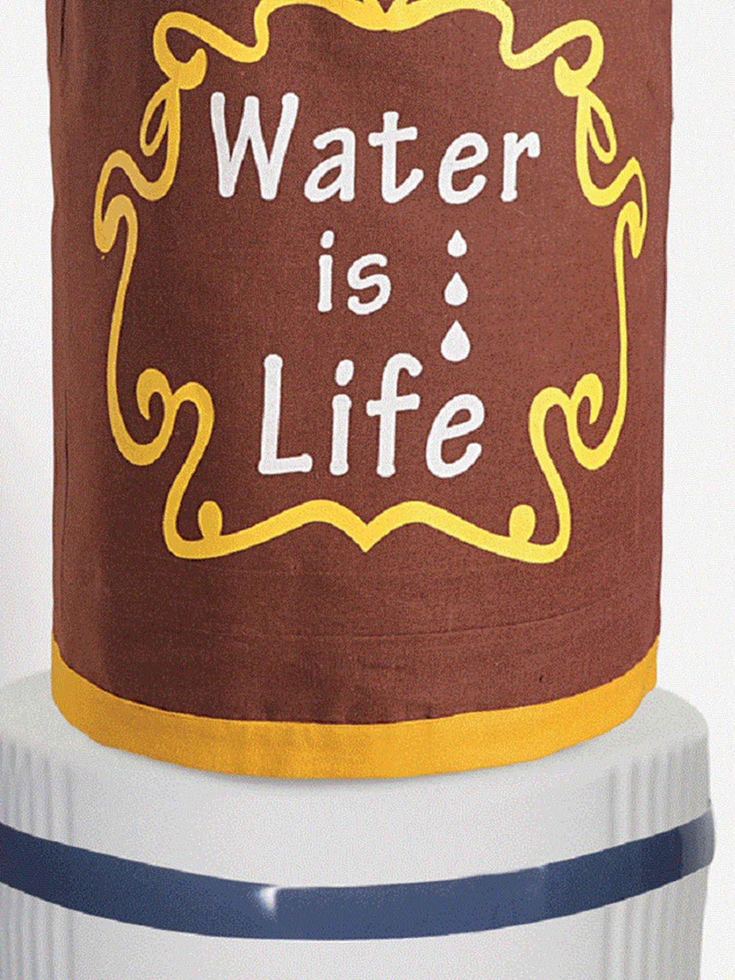 Swayam Brown Cotton 20 Litre Water Dispenser Bottle Cover - Set of 1