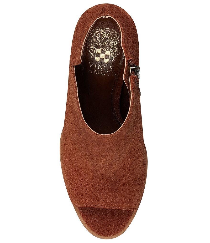 Vince Camuto Hevana Block Heel Peep Toe Suede Booties