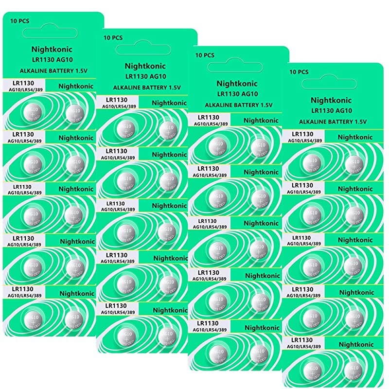 40 pcs Pack AG10 389 189 LR1130 Battery 15V Button Cell Batteries