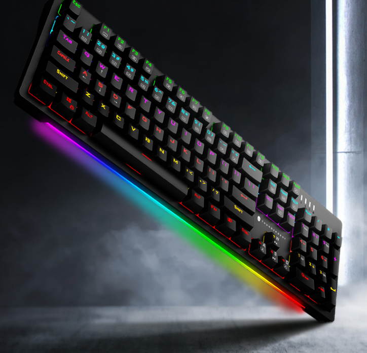Thunderobot KG3104R Polar night  black   red Switch 104 keys Mechanical Gaming Keyboard  All Keys without Conflict