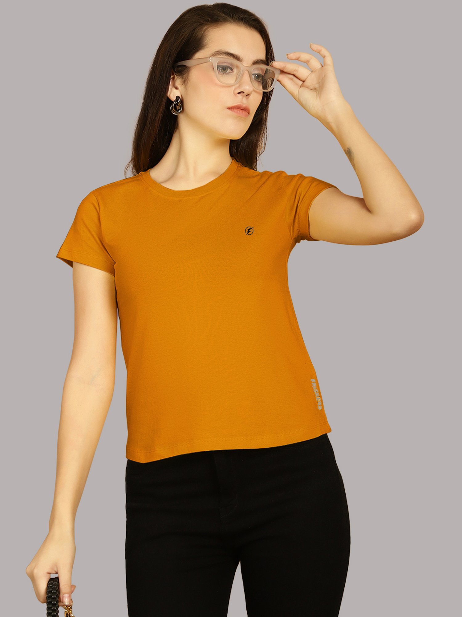 Friskers Mustard Cotton T-Shirt