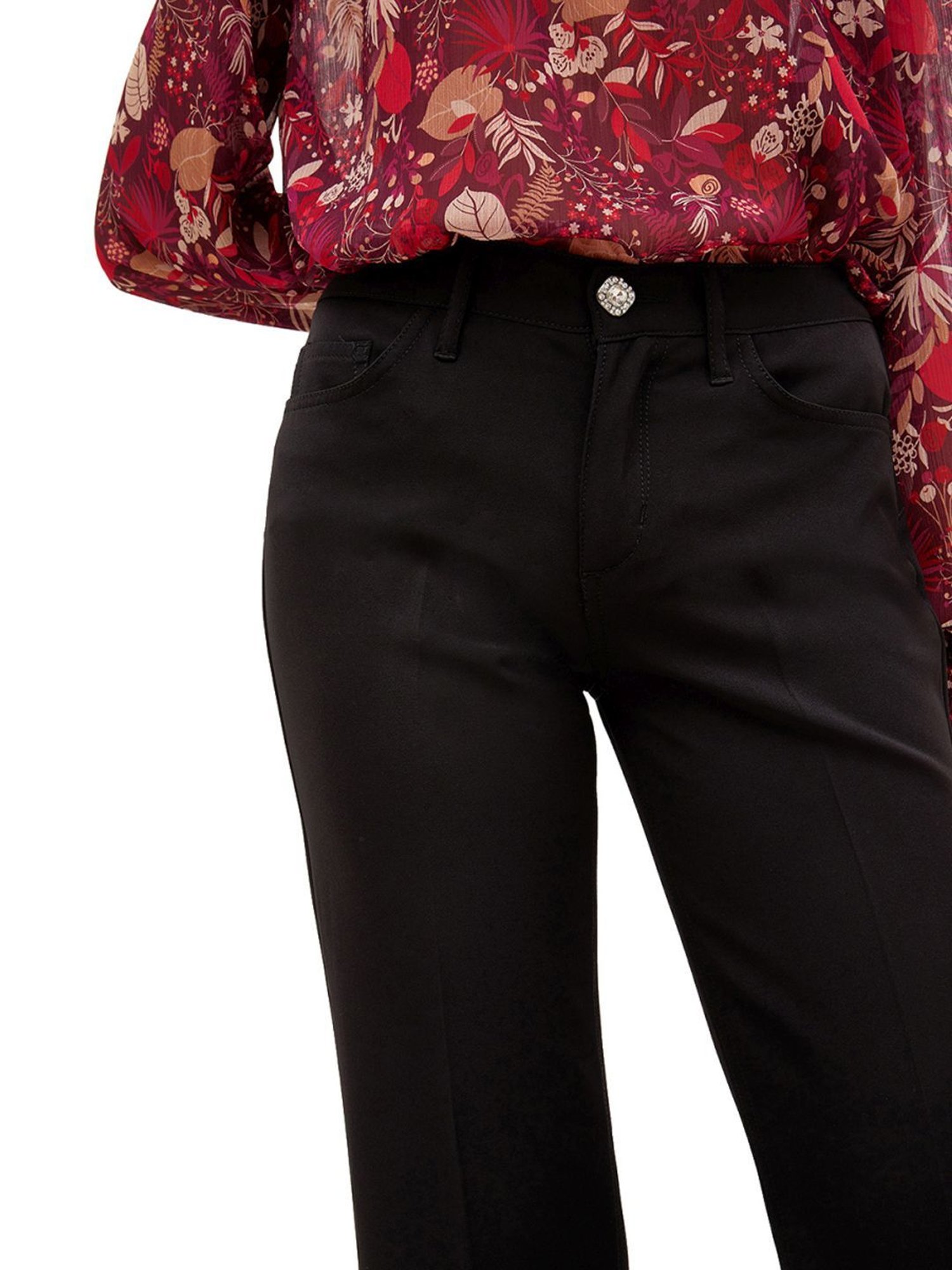 Liu Jo Nero Regular Fit Flat Front Trousers