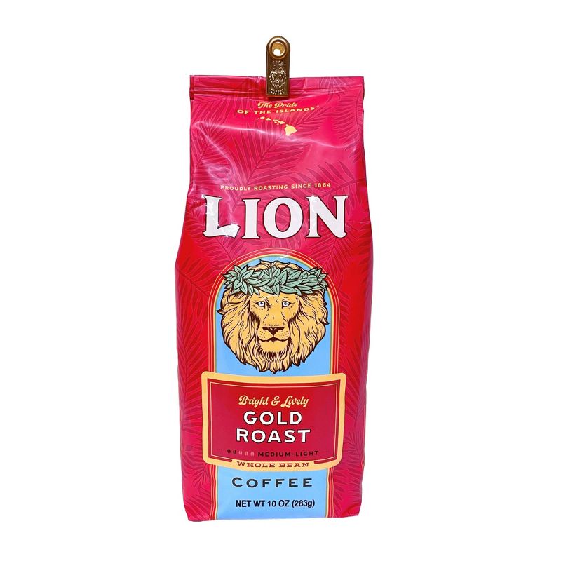 Lion Coffee Lion Gold Medium Roast Whole Bean Coffee - 10oz