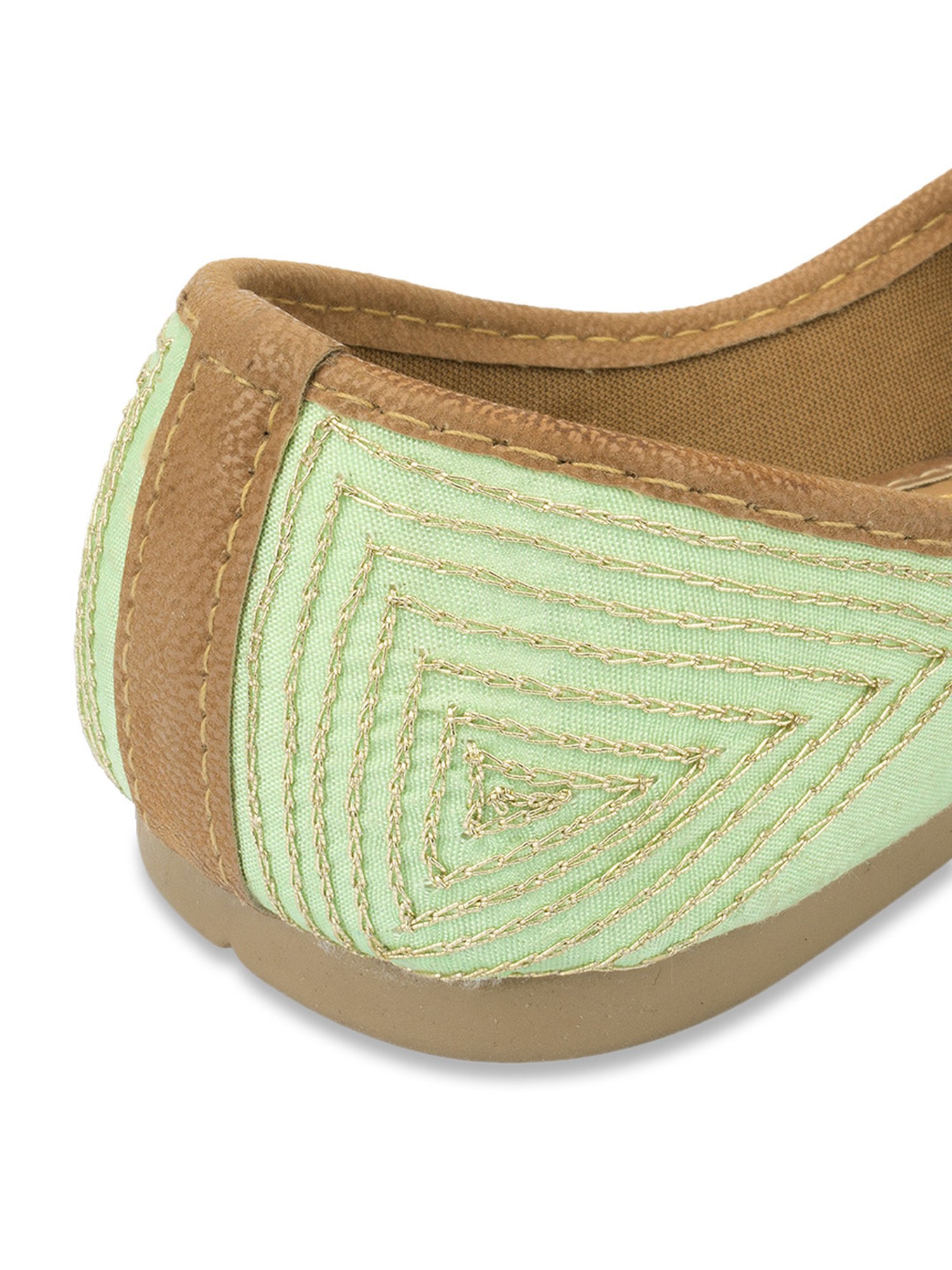 Desi Colour Women's Tea Green Ethnic Juttis