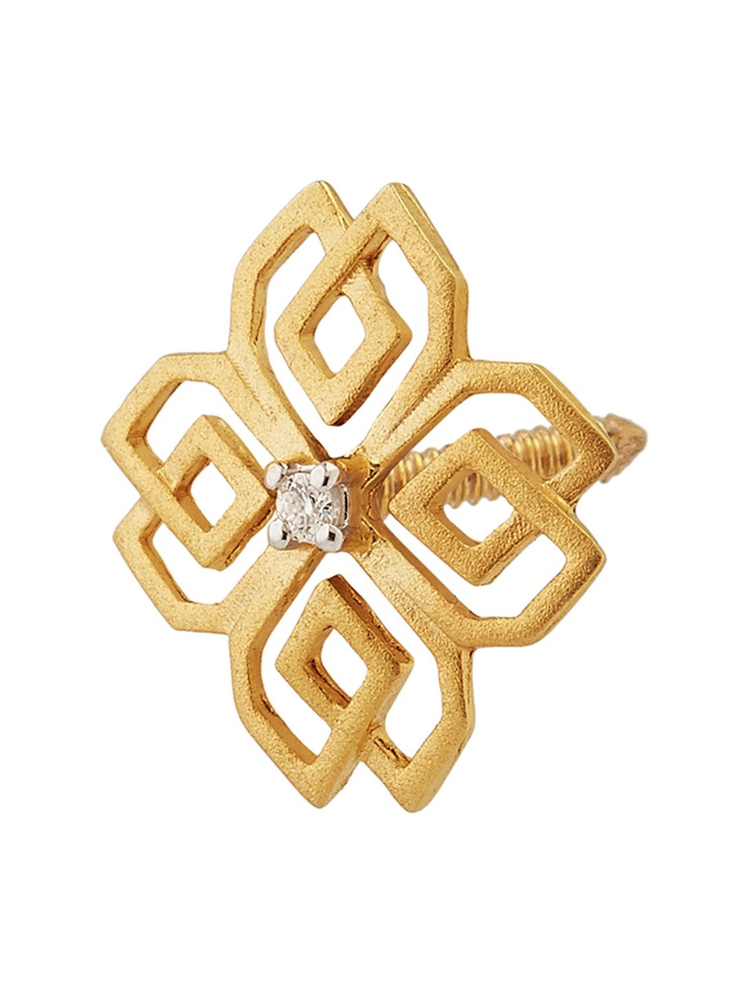 Waman Hari Pethe Jewellers 18k Gold & Diamond Earrings