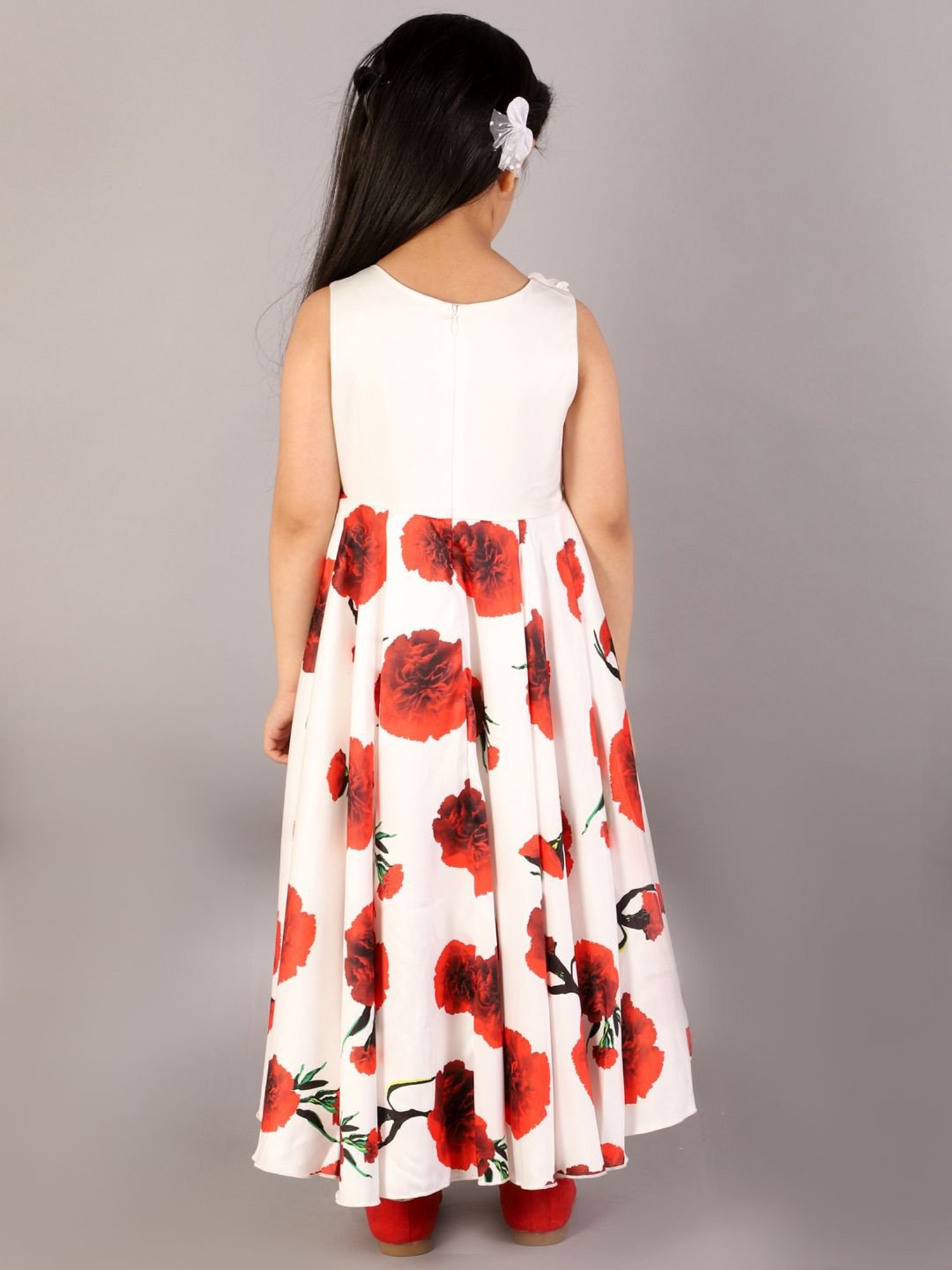 KidsDew Kids White Floral Print Dress