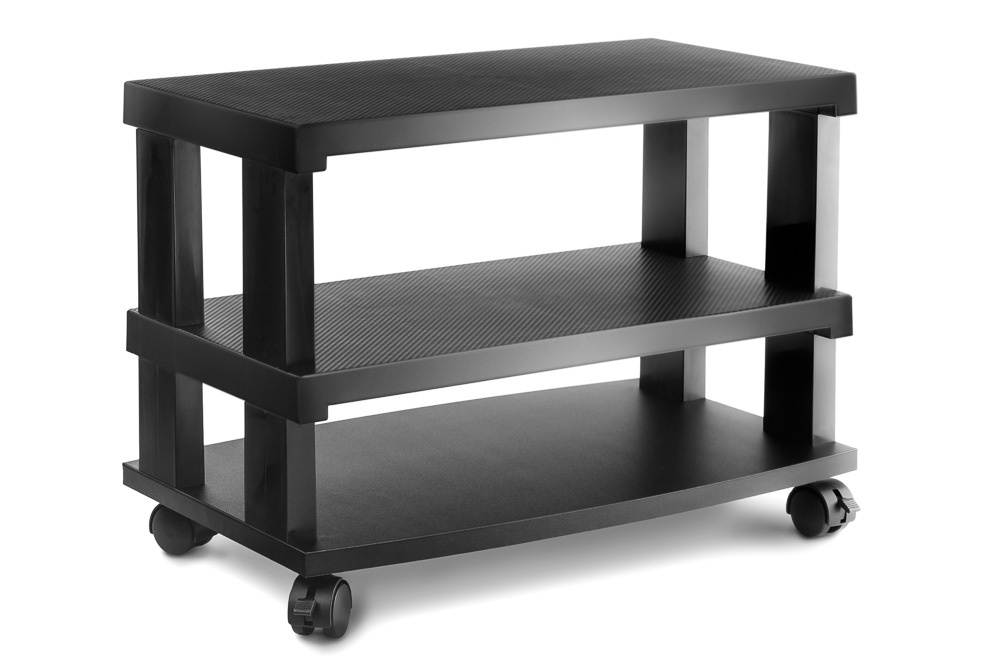 Aleratec 3-Tier LCD LED TV Stand Wheeled Entertainment Center