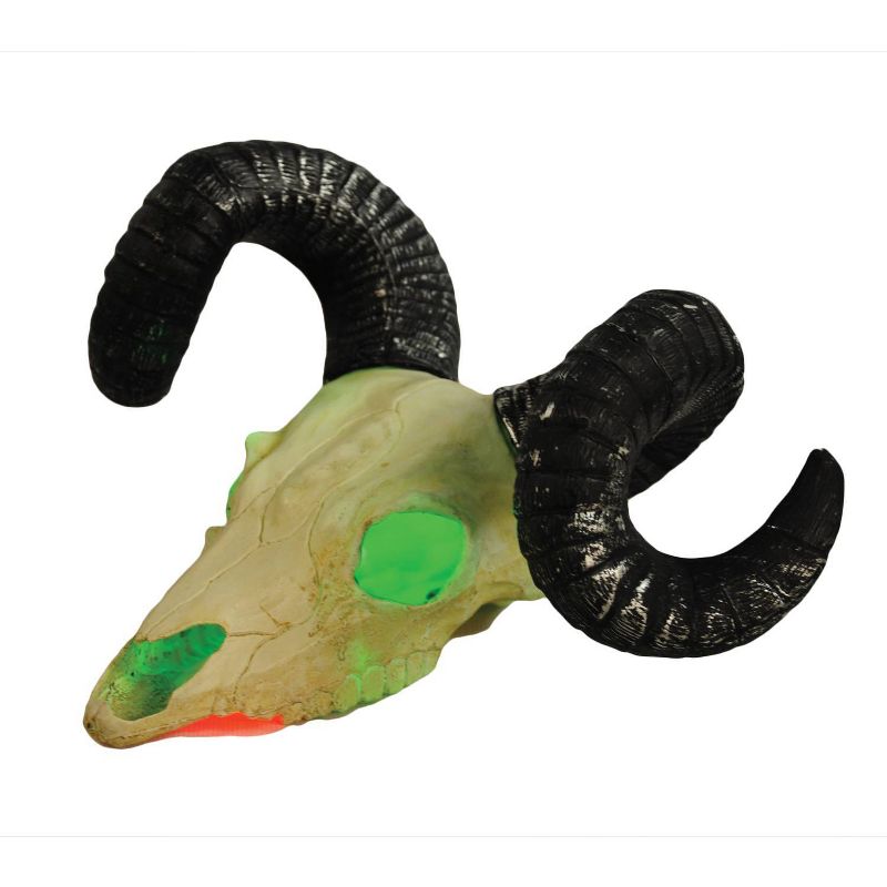 15" Halloween Light-Up Ram Skull