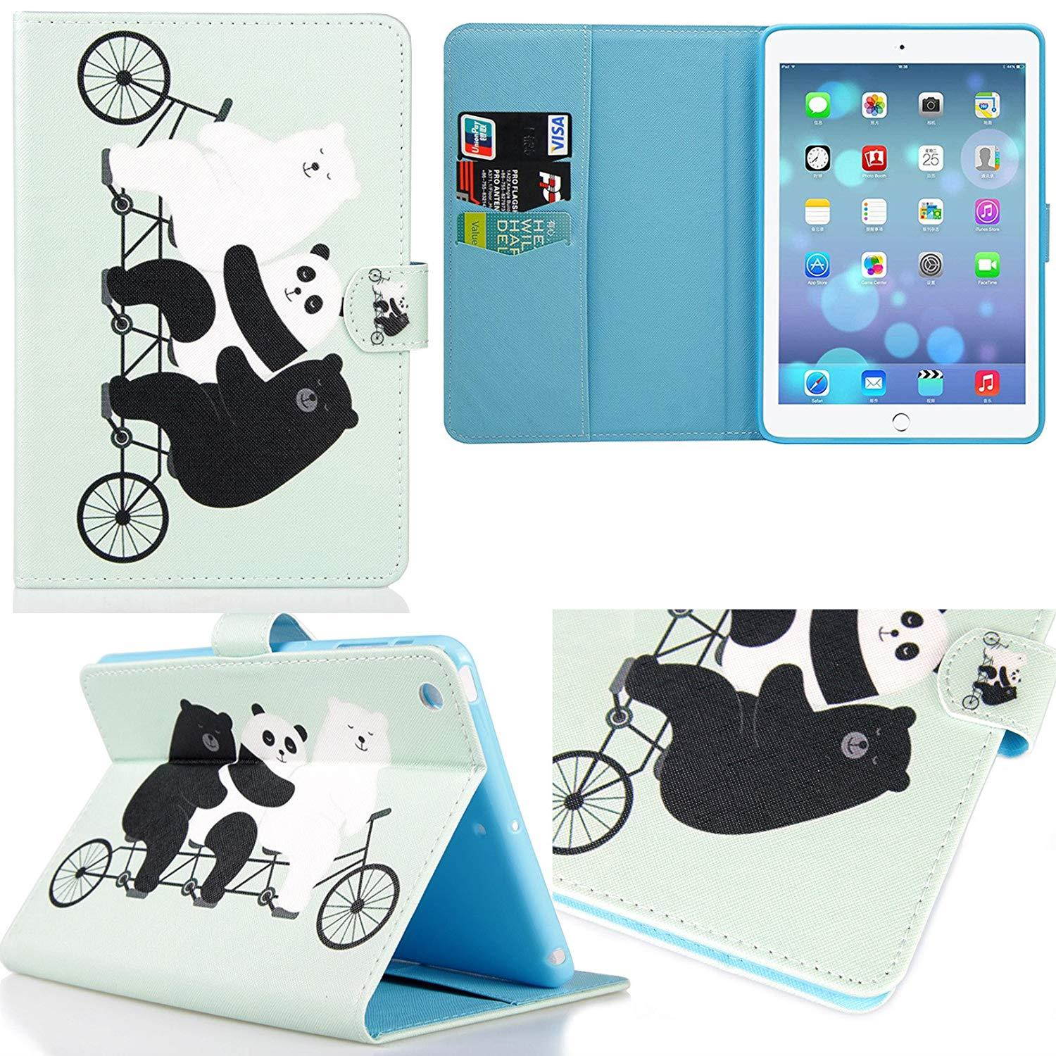 iPad Mini Case REASUN Cover Perfect Smart Auto Wake/Sleep Stand Case [Magnet Closure] Flip Folio Cards Slots Wallet Case For iPad Mini 1/2/3 (Bear)