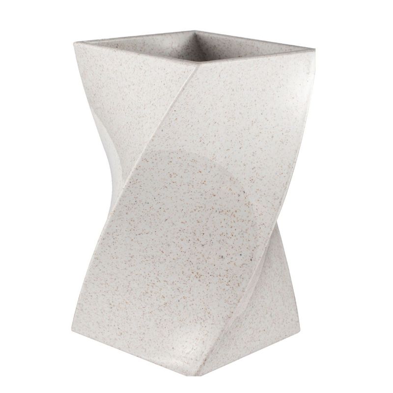 Zodaca Wave Pen Holder, Wheat Straw Pencil Cup Desk Organizer Makeup Brushes Holder, Beige