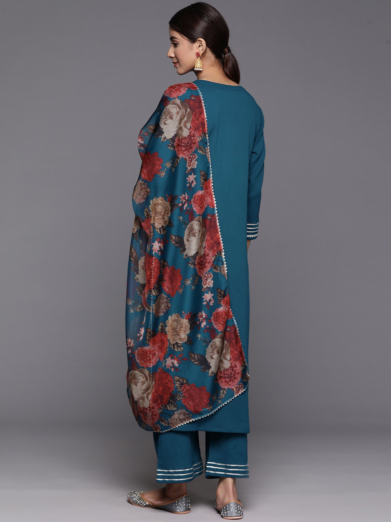 Varanga Blue Kurta Pant Set With Dupatta