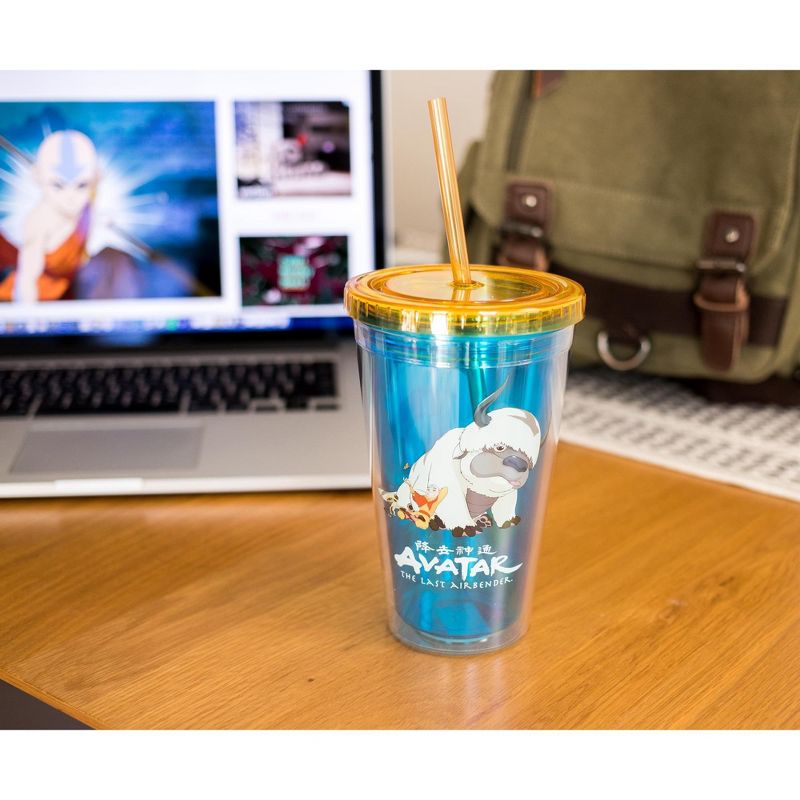 Surreal Entertainment Avatar: The Last Airbender Aang and Appa Carnival Cup With Straw | 16 Ounces