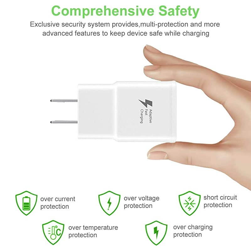 Fast Charge Adaptive Fast Charger Kit for Samsung Galaxy S7/S7 Edge/S6/Note5/4 /S3,USB 2.0 Fast Charging Kit True Digital Adaptive Fast Charging (S7 Fast Charger Set)