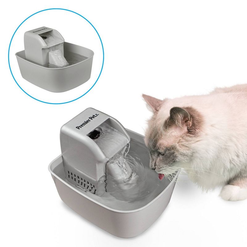 Premier Pet Automatic Pet Fountain for Dogs and Cats - 50oz