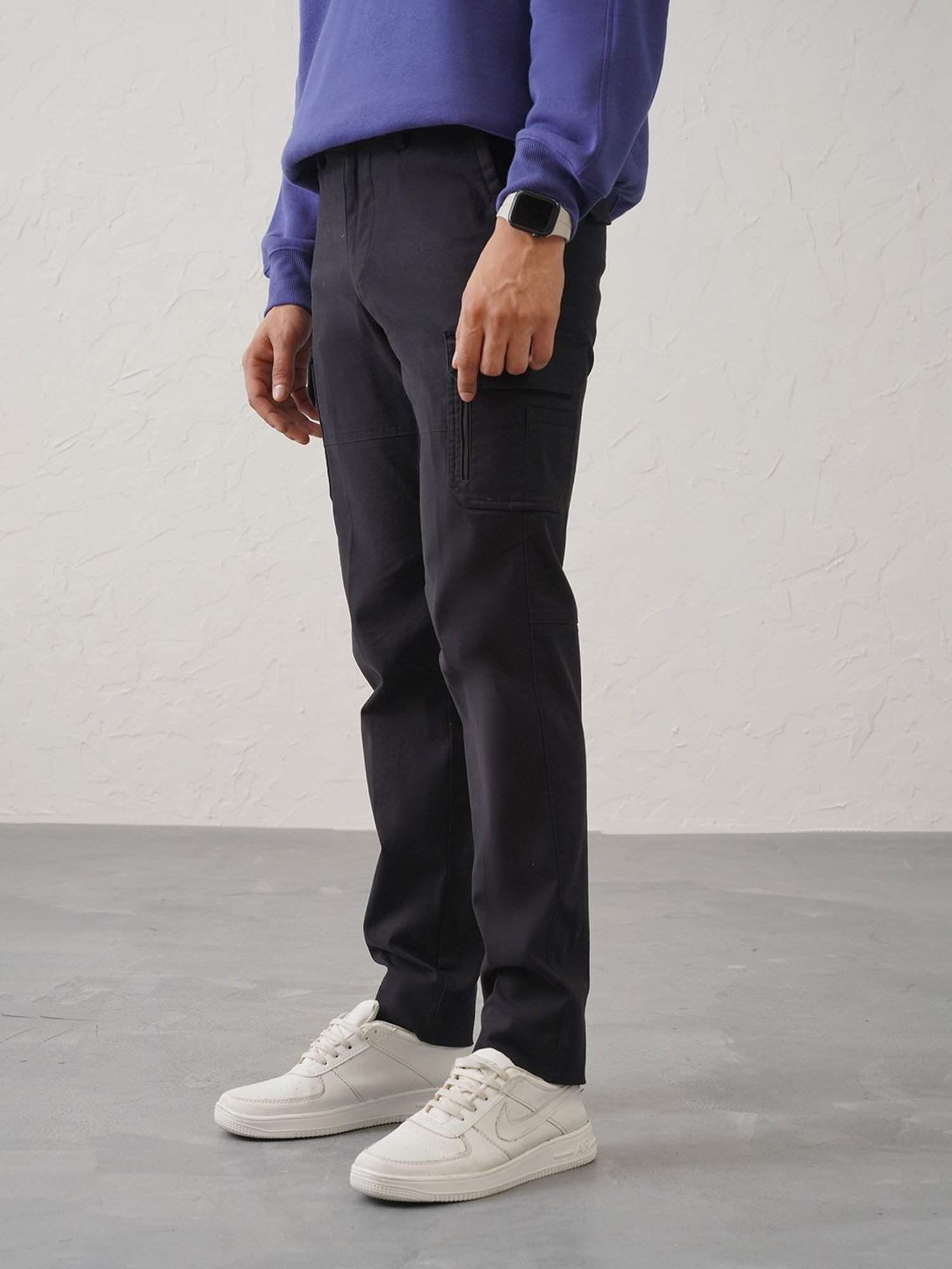 MinusOne Black Slim Fit Cargos