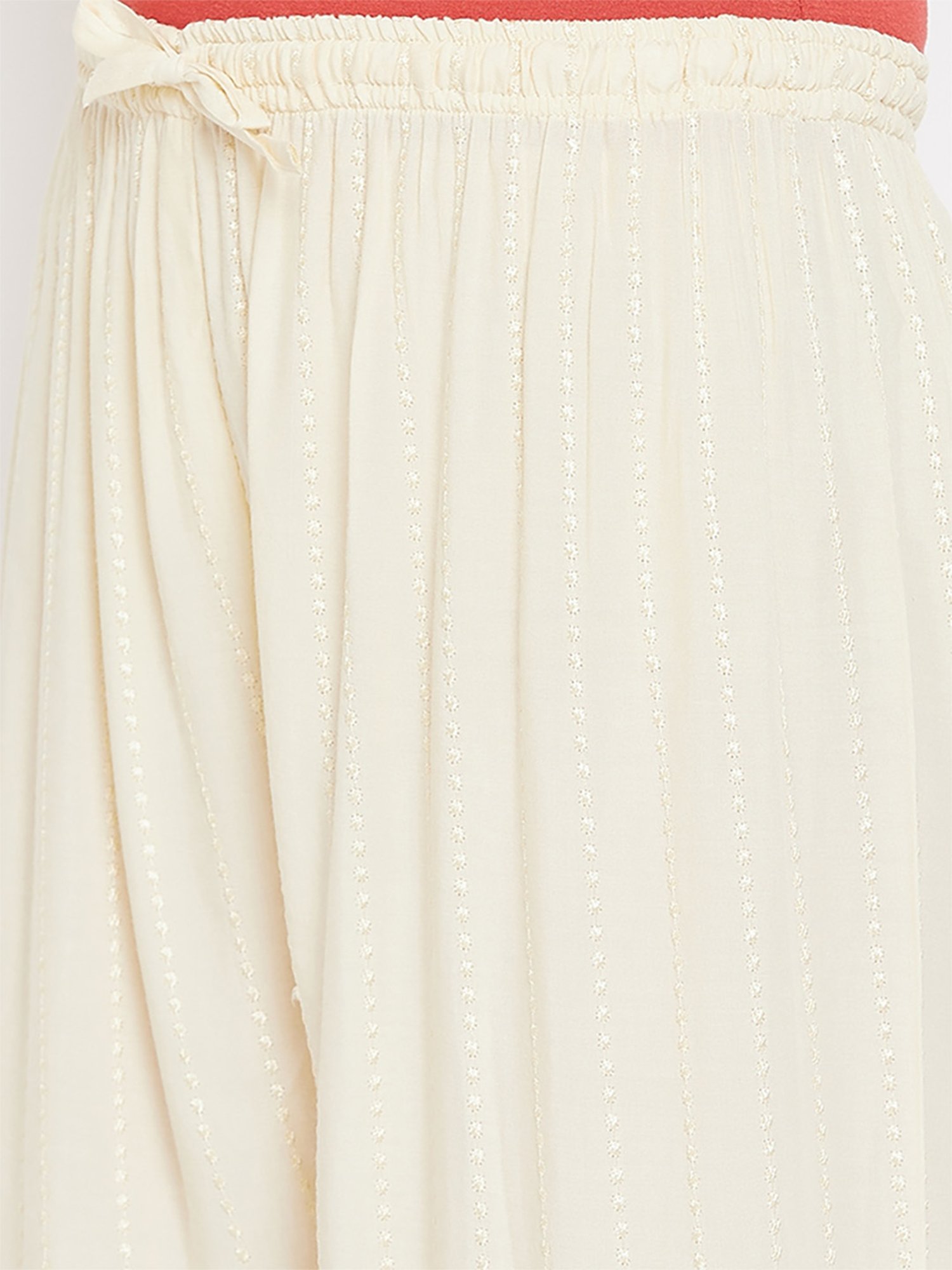 Castle Cream Embroidered Palazzos