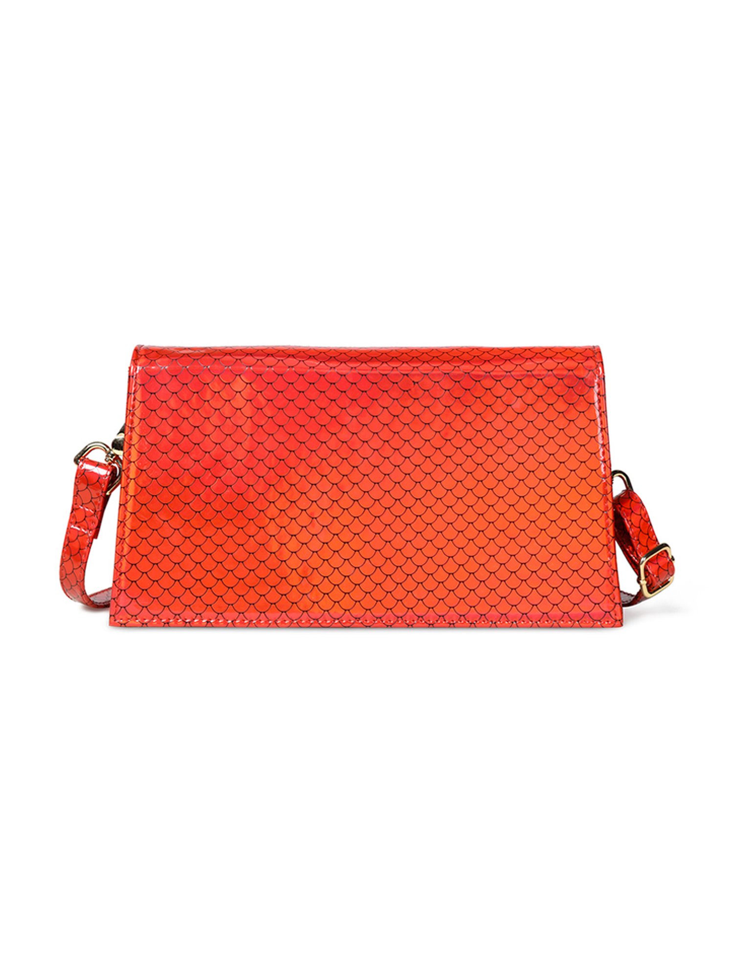 PELLE LUXUR Red Textured Small Shoulder Bag