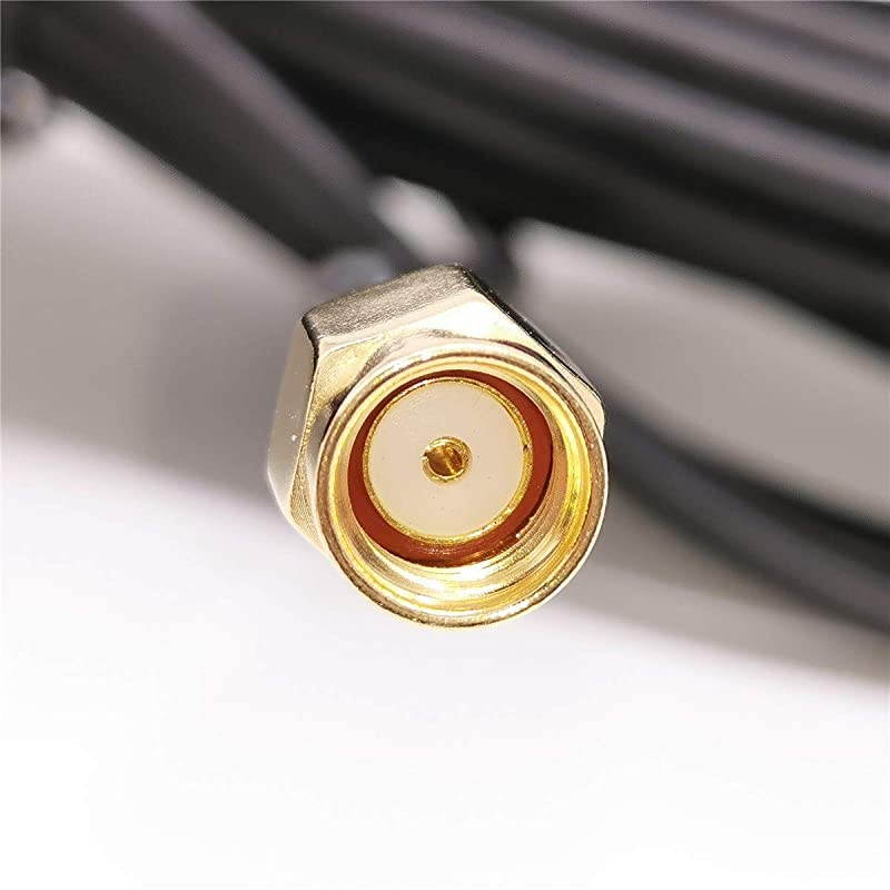 RPSMA Male to Female WiFi Antenna Connector Extension Cable Black 16ft