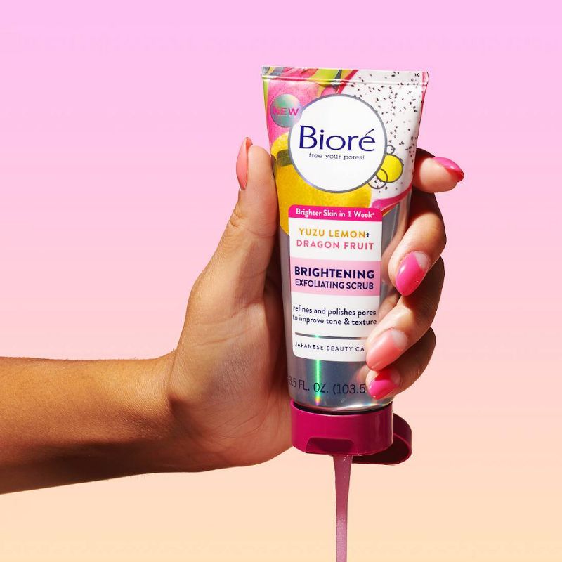 Biore Brightening Exfoliating Scrub - Yuzu Lemon and Dragon Fruit  - 3.5 fl oz