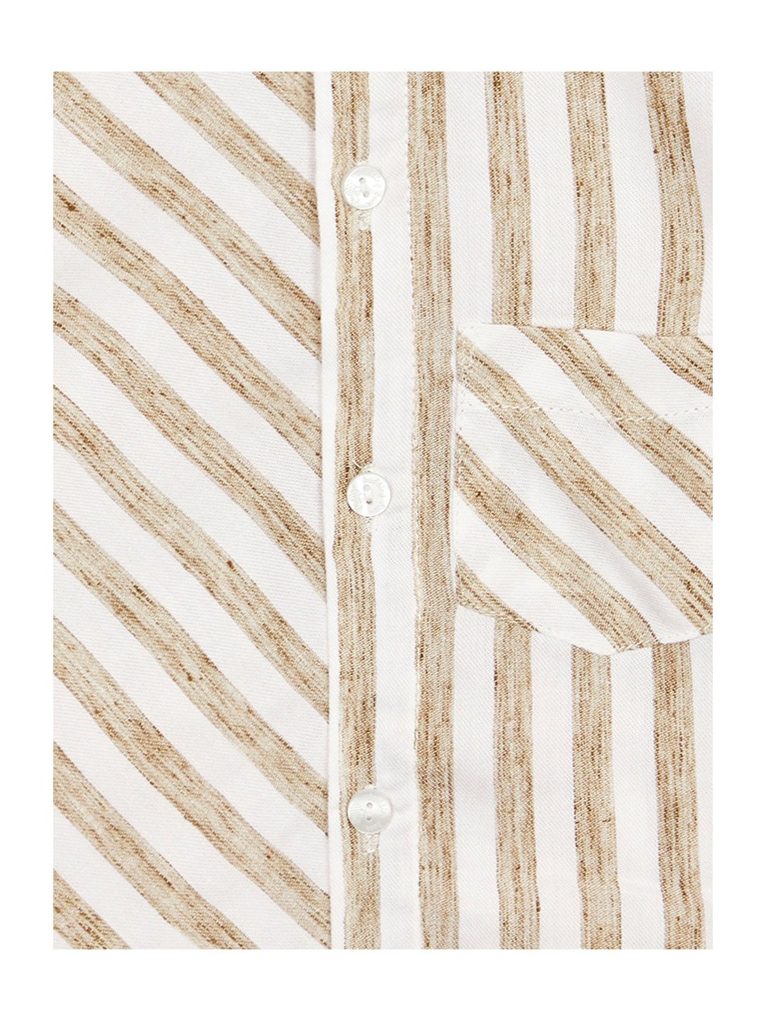 Budding Bees Kids Beige & White Striped Shirt with Pants