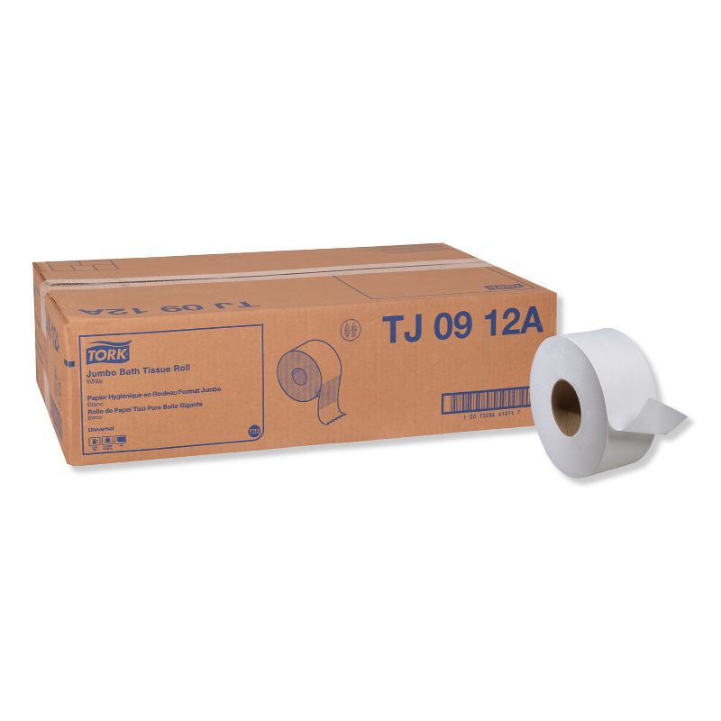 Tork Jumbo Bath Tissue, Septic Safe, 1-Ply, White, 3.48" x 2,000 ft TJ0912A