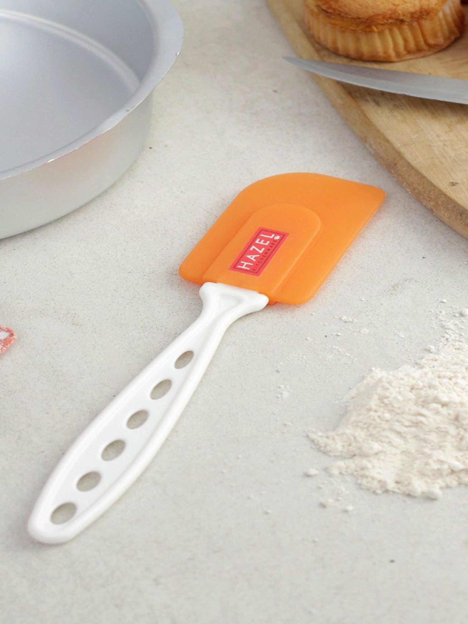 HAZEL Silver Stainless Steel Spatula with Beveled Edge