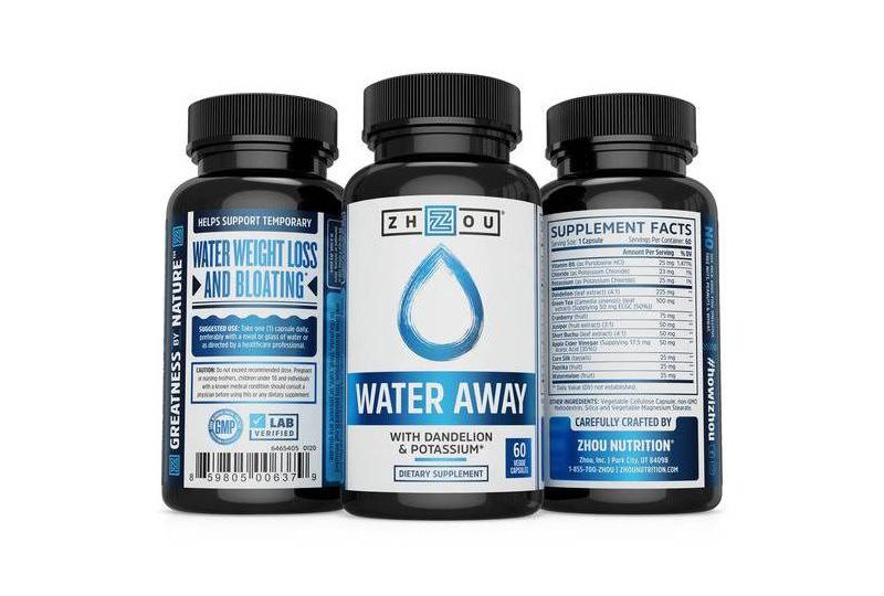 Zhou Water Away Dietary Supplements - 60ct