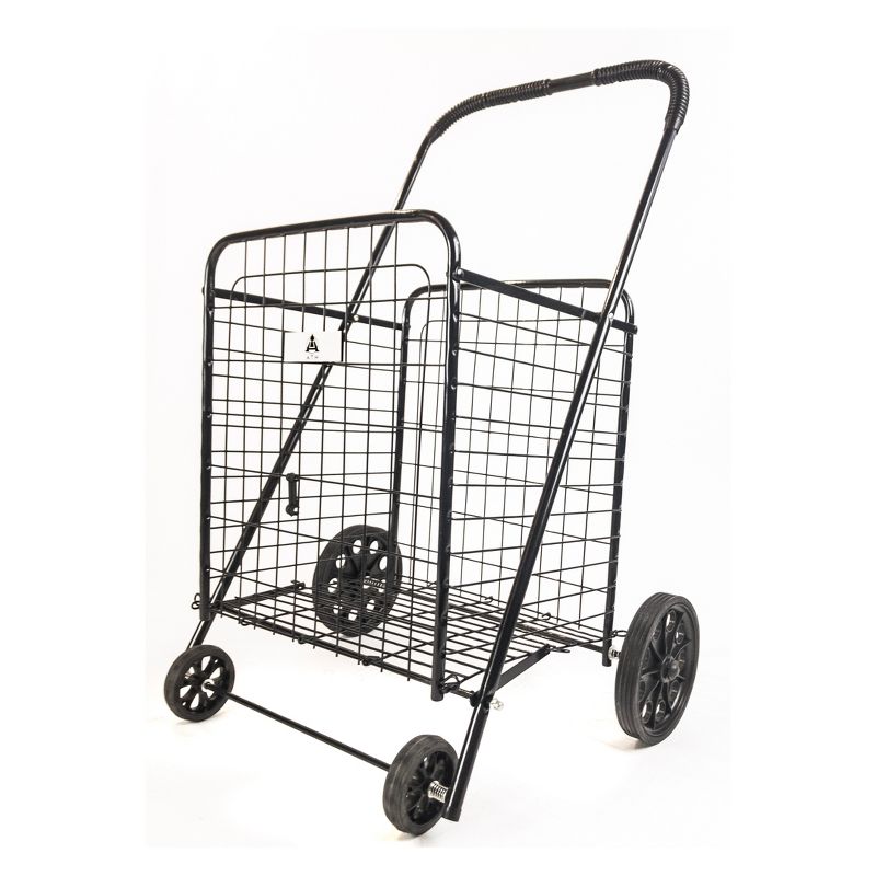 ATHome Large Shopping Utility Storage Cart Black