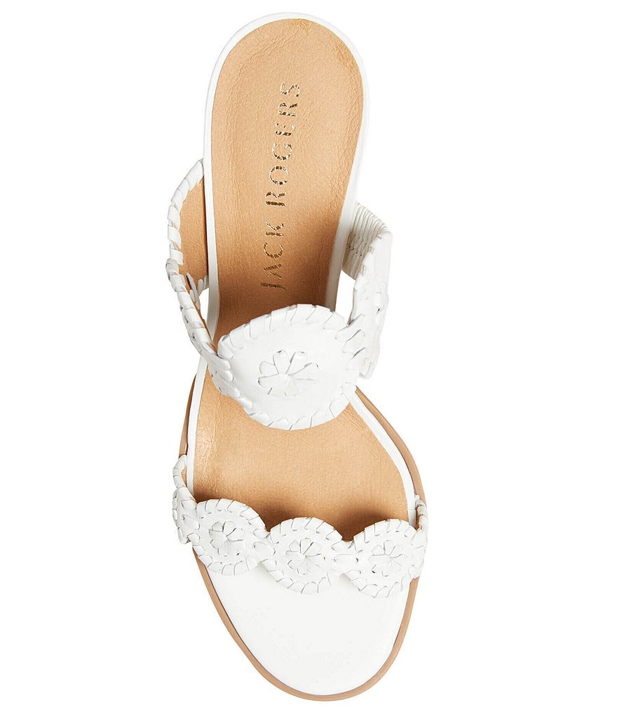 Jack Rogers Lauren Leather Block Heel Slide Dress Sandals