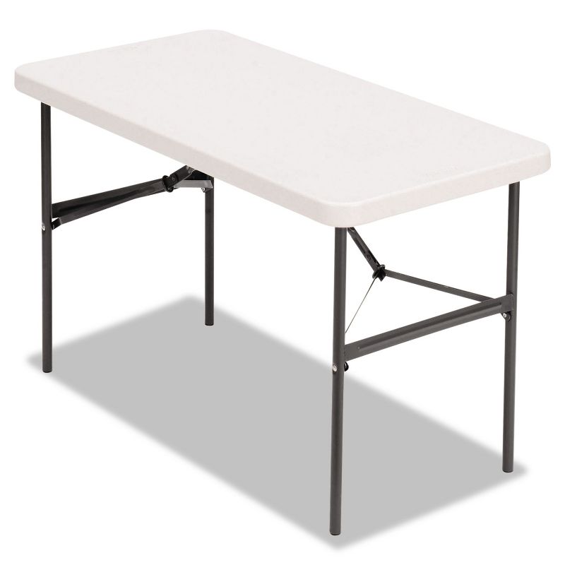 Alera Banquet Folding Table, Rectangular, Radius Edge, 48 x 24 x 29, Platinum/Charcoal 65603