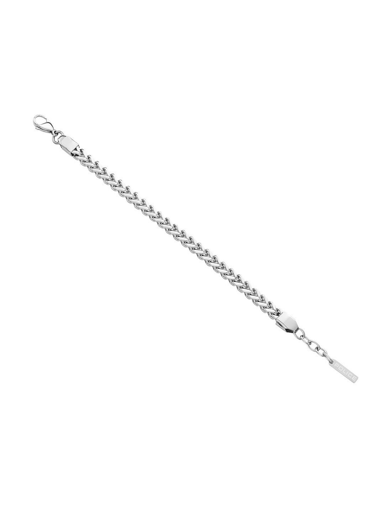 Police Pinched Silver Flexible Fit Bracelet for Men