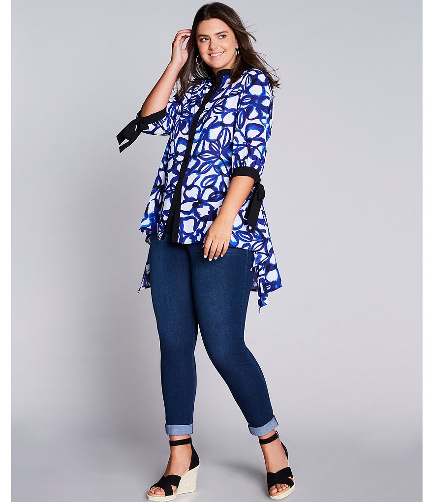 Slim Factor by Investments Plus Size Classic Waist Denim Skinny Cuff Legging