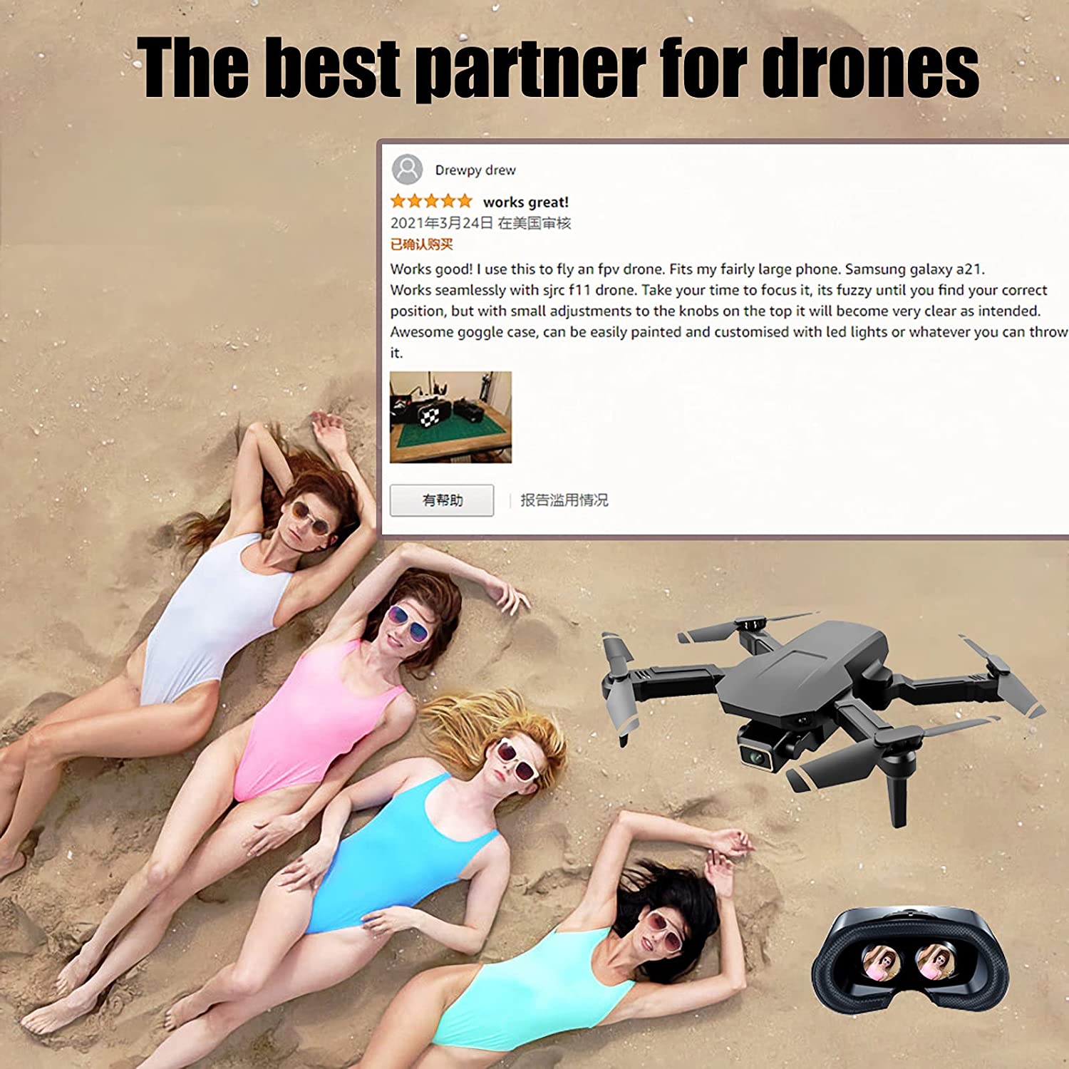 VR Headset with Controller Adjustable 3D VR Glasses Virtual Reality Headset HD Blu-ray Eye Protected Support 5~7 Inch for Phone/Android (Black)