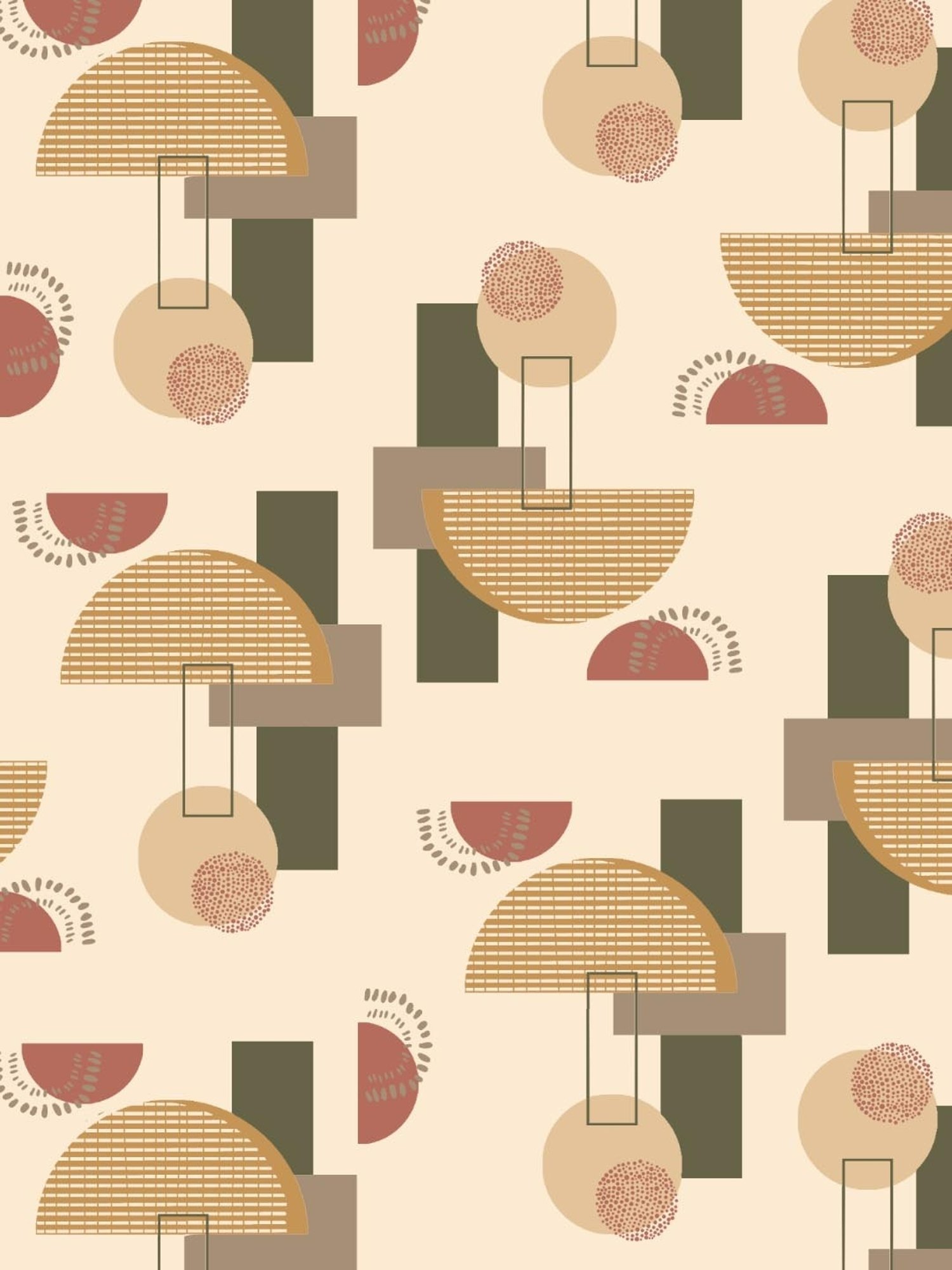 SPACES DRAPE STORY Boho Digital Print Cream & Brown Polyester 5 ft Window Curtains - Set of 2