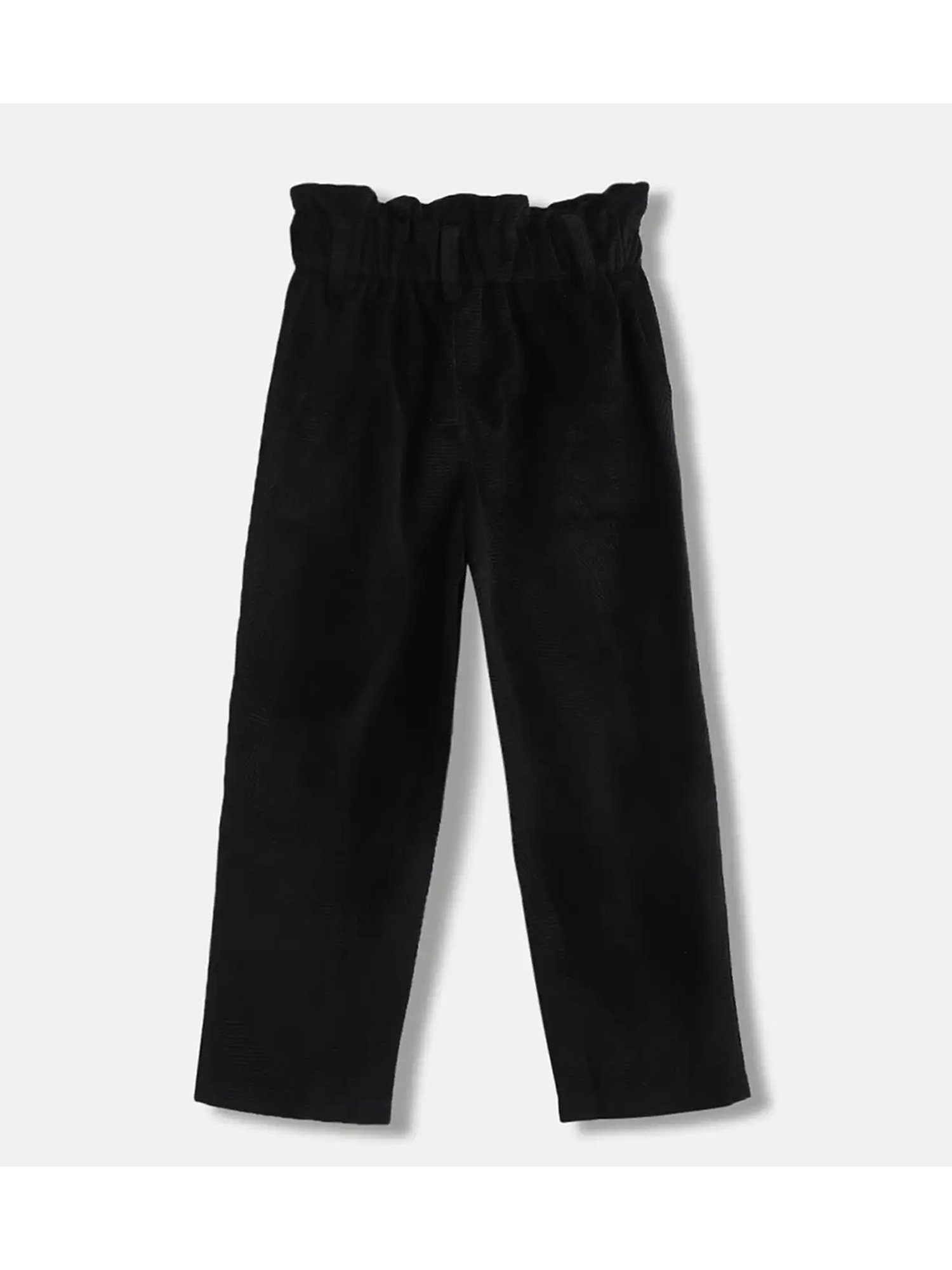 Blue Giraffe Girls Black Solid Trousers