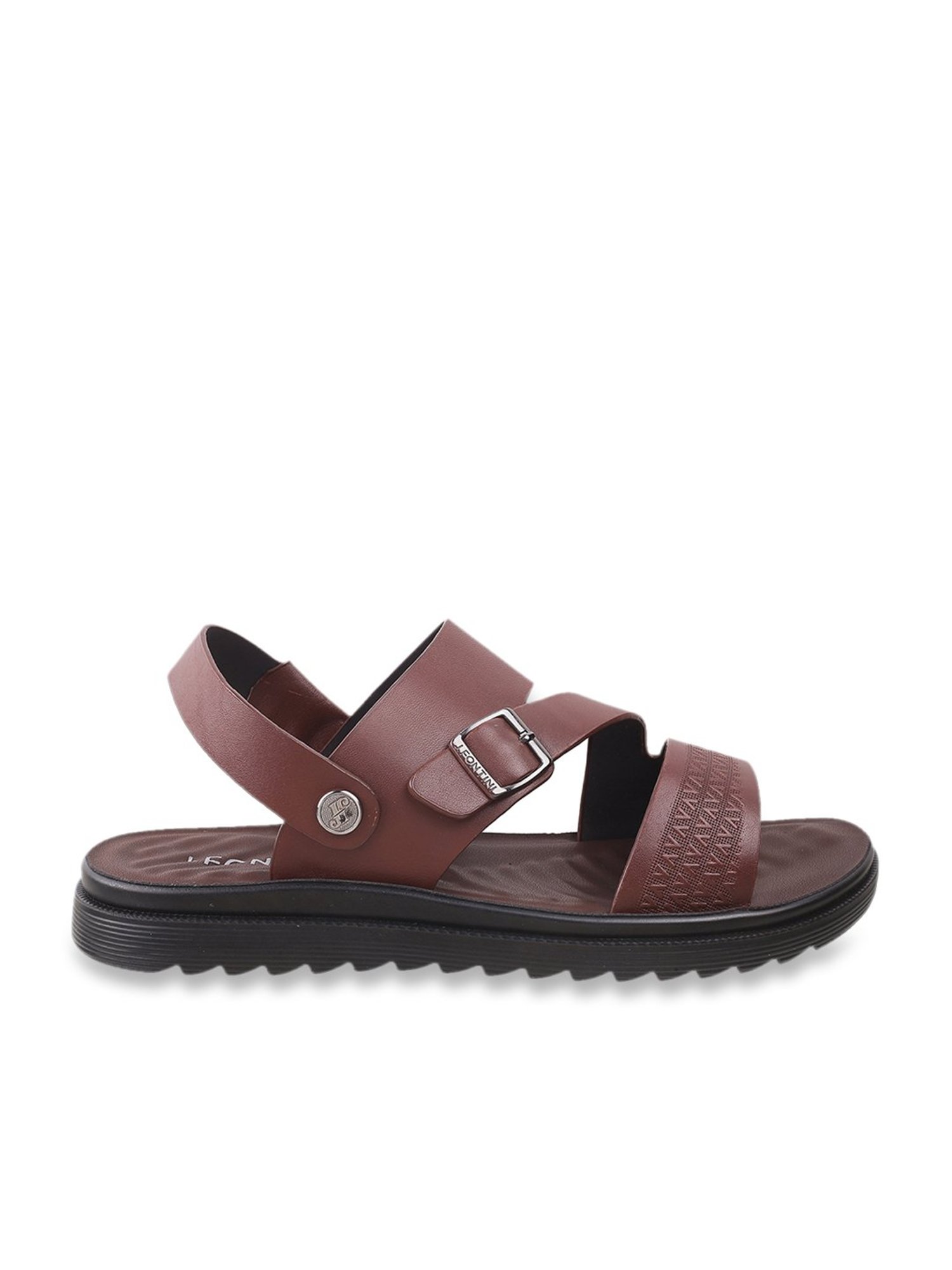 J. Fontini by Mochi Men's Brown Sling Back Sandals