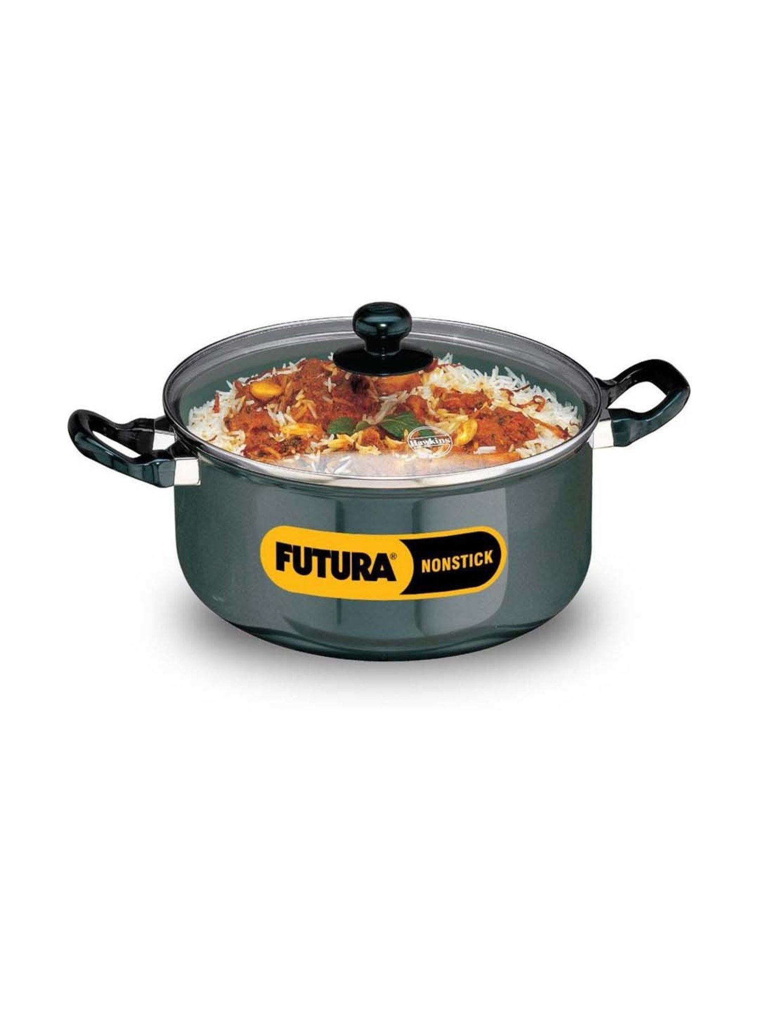 Hawkins Black & Transparent Hard Anodised 26.1 cm Non-Stick Stew Pot (5 L) - Set of 1