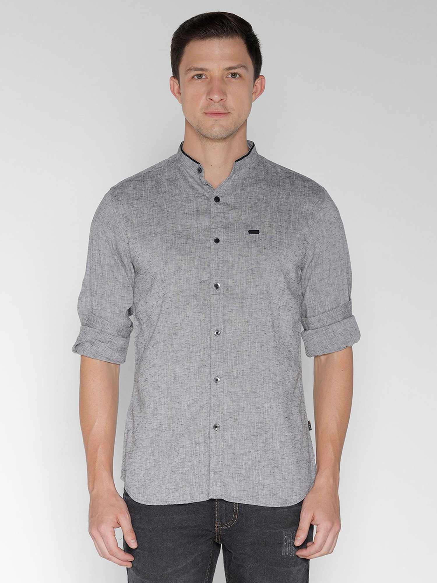Identiti Grey Slim Fit Shirt
