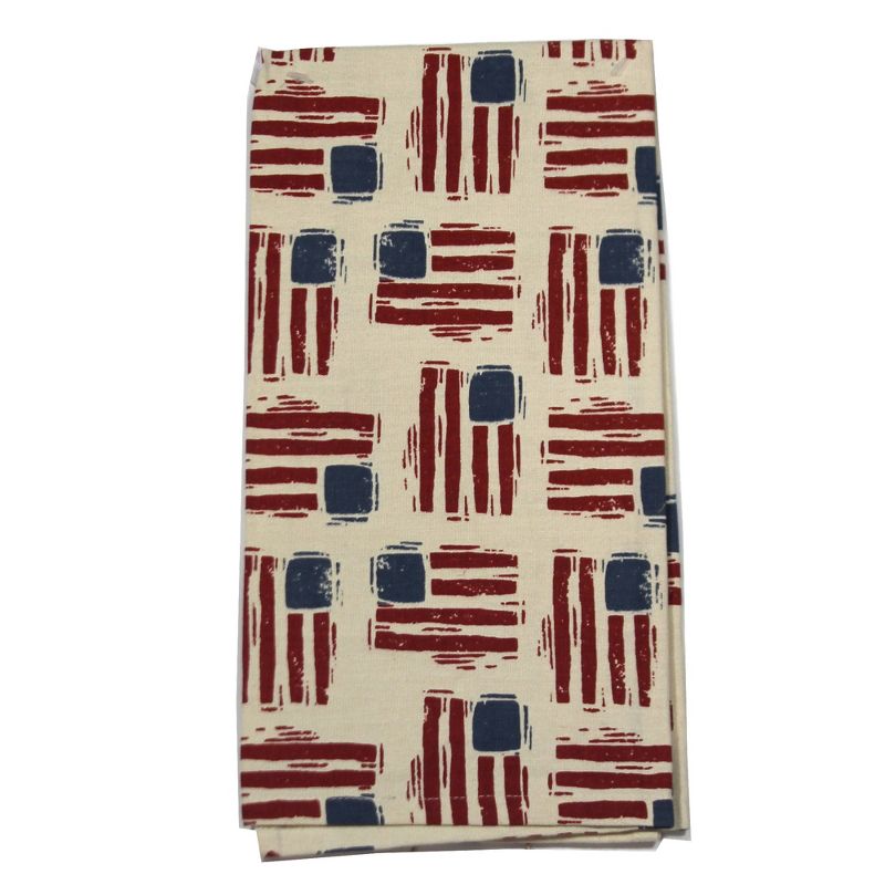 Tabletop 26.0" Stars & Stripes Dish Towel American Flag Bicycle Dog Primitives By Kathy  -  Kitchen Towel