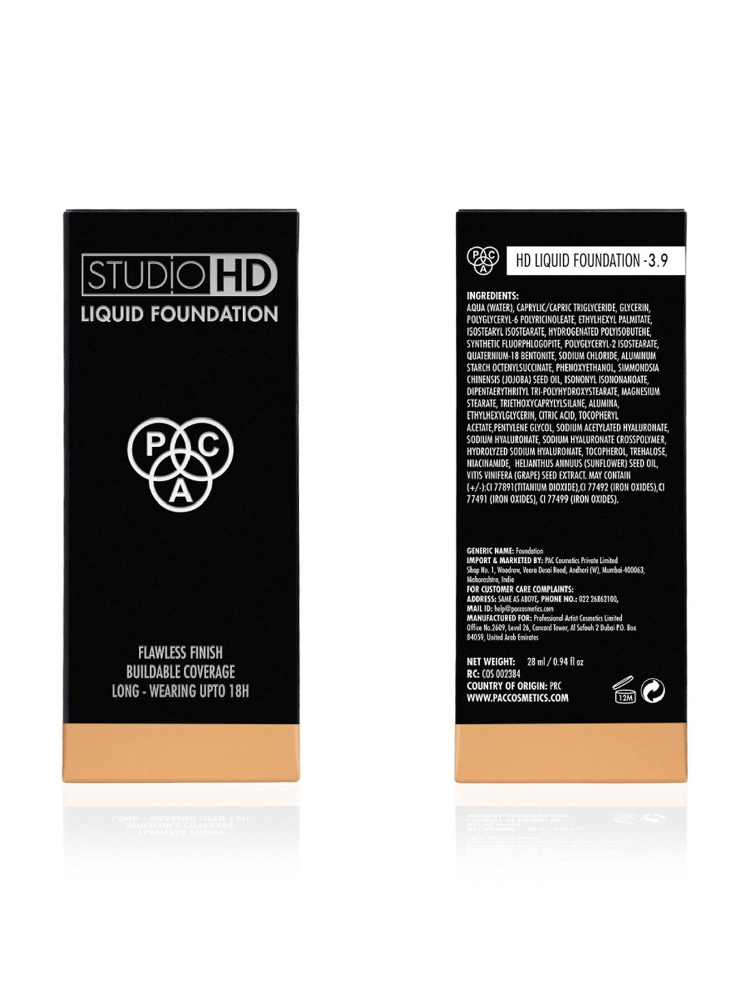 PAC Studio HD Liquid Foundation 3.9 - 28 ml